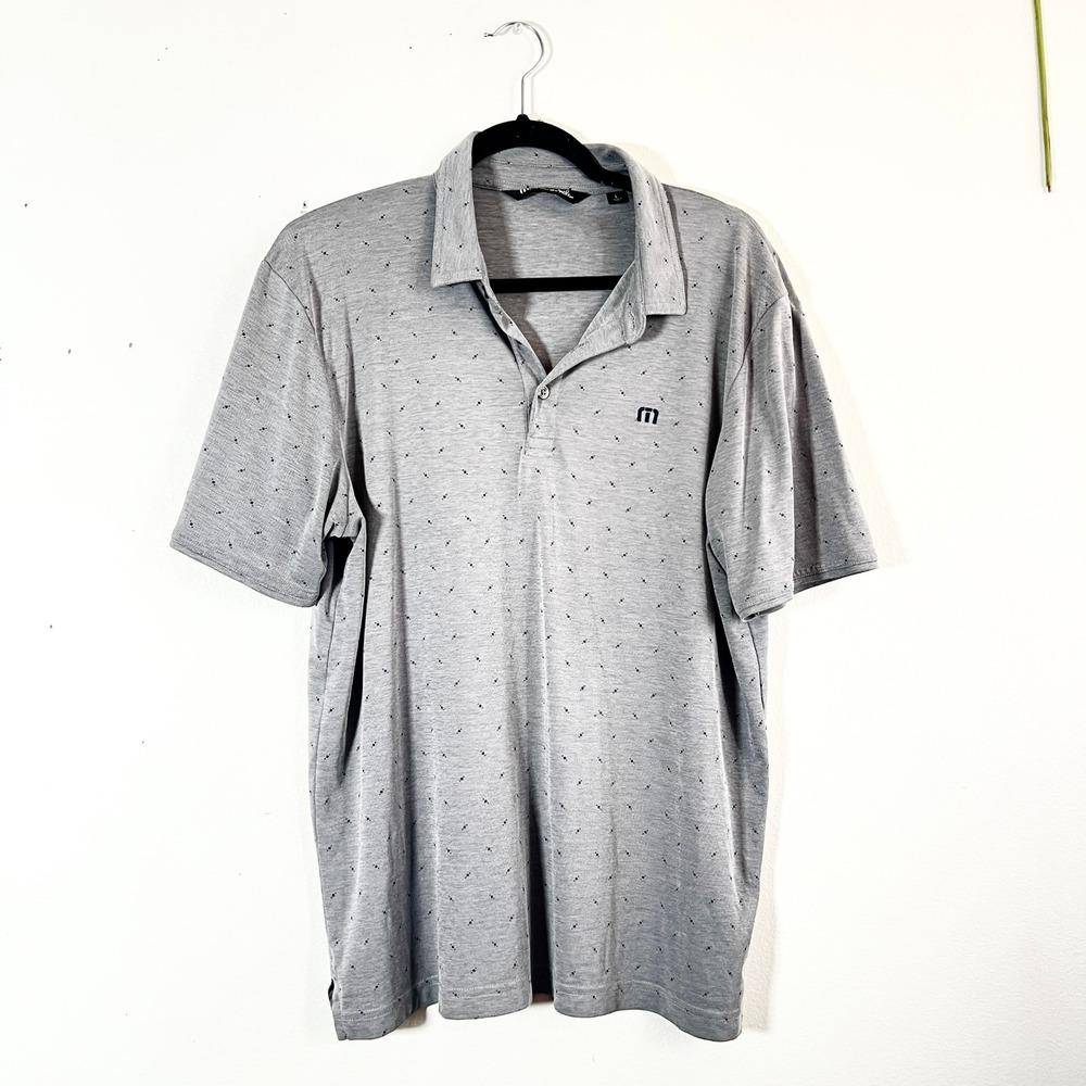 Travis Mathew Mens Large Polo Golf Shirt Short Sleeve Lightweight Gray Casual